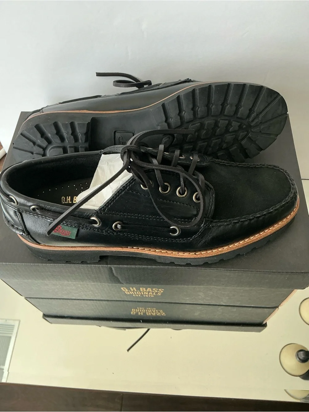 Wanderer Lug Boat Shoe - Black